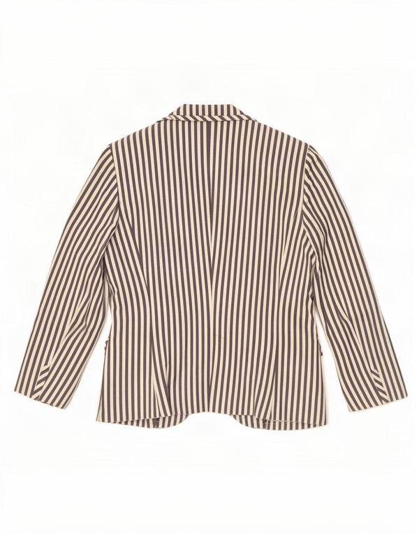 Zara Dame 2-knaps blazerjakke UK 18 XL marineblå stribet