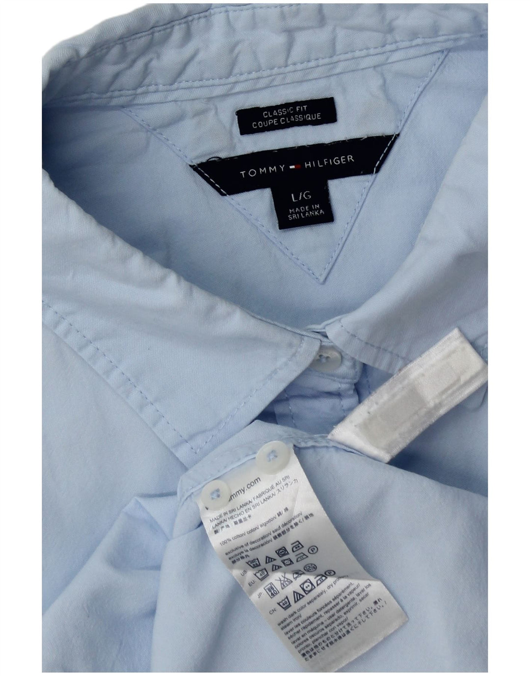 Tommy Hilfiger Dame Classic Fit skjorte Stor blå bomuld