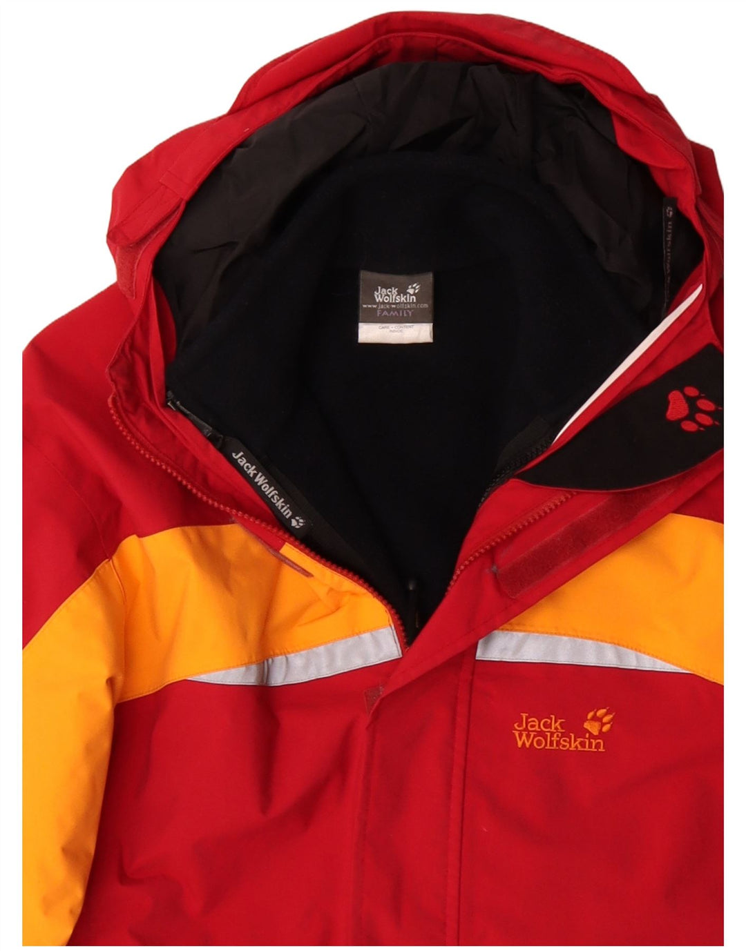 Jack Wolfskin Boys Graphic Windbreaker Jacket 15-16 Years Red Colourblock