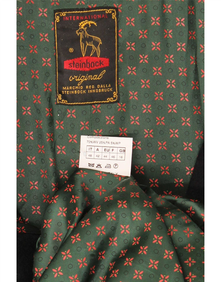 Steinbock Dame Oversized Overfrakke UK 16 Large Black Virgin Wool