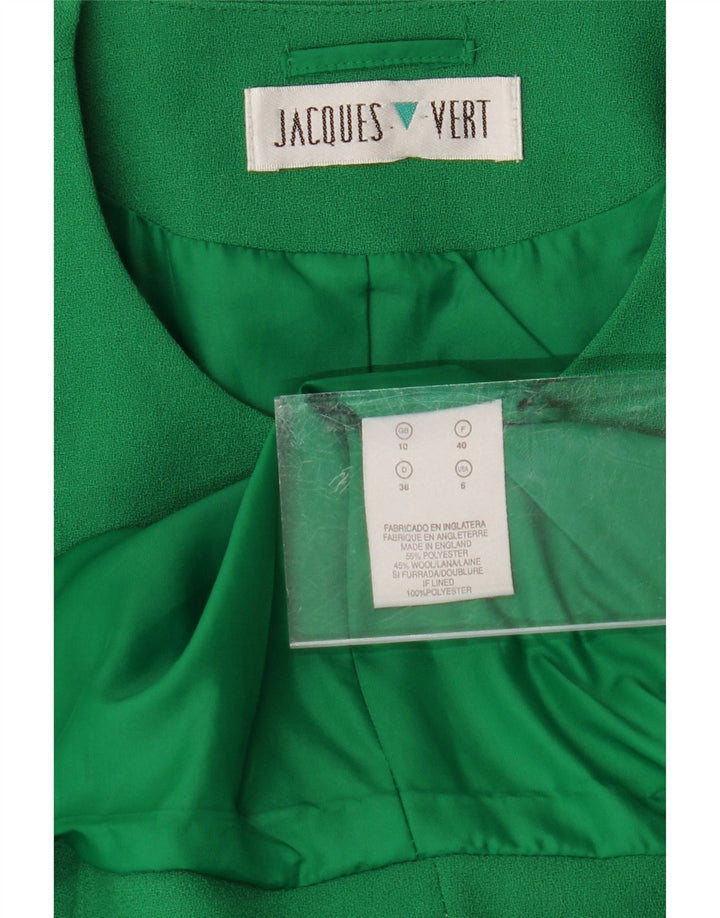 JACQUES VERT Womens 4 Button Blazer Jacket UK 10 Small  Green Polyester Vintage Jacques Vert and Second-Hand Jacques Vert from Messina Hembry 