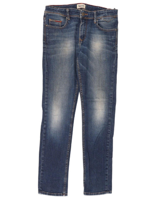 Hilfiger Denim Boys Acid Wash Slim Jeans 13-14 år W30 L32 Blue Cotton
