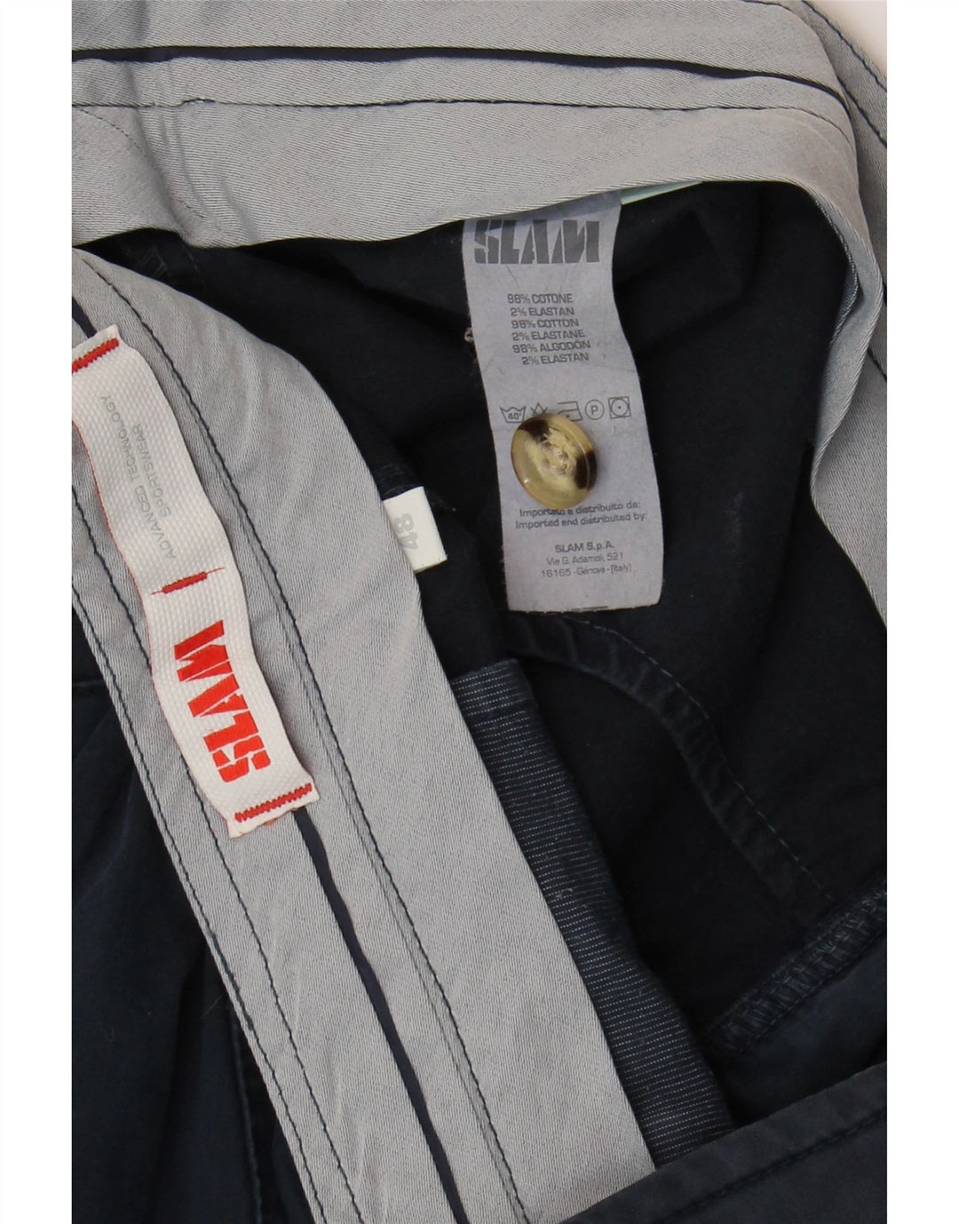 Slam Herre Chino Shorts IT 48 Medium W38 Marineblå Bomuld