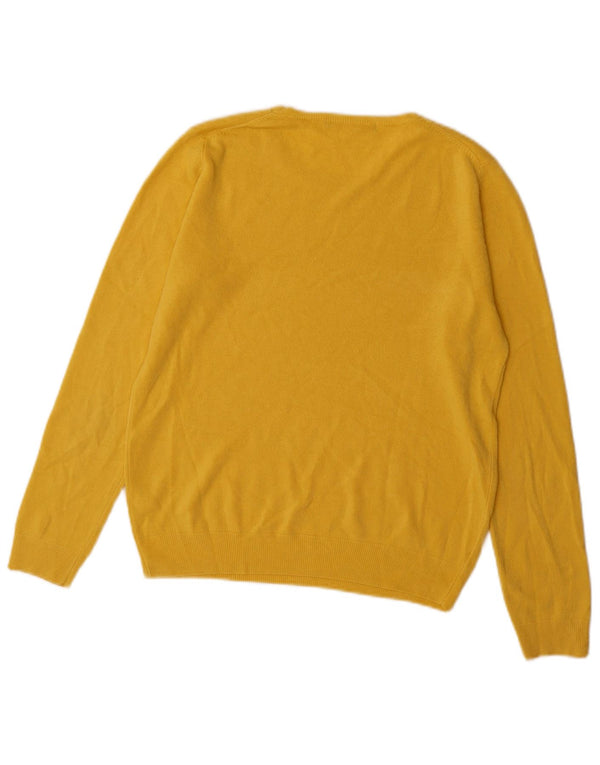 Marks & Spencer Dame Boat Neck Jumper Sweater UK 10 Small Yellow Acryl
