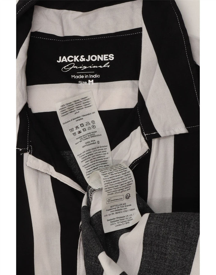 Jack & Jones Kortærmet Herreskjorte Medium Sort Stribet Viscose
