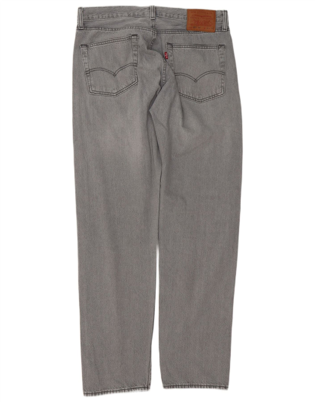 Levi's Herre 501 Straight Jeans W34 L32 Grå Bomuld