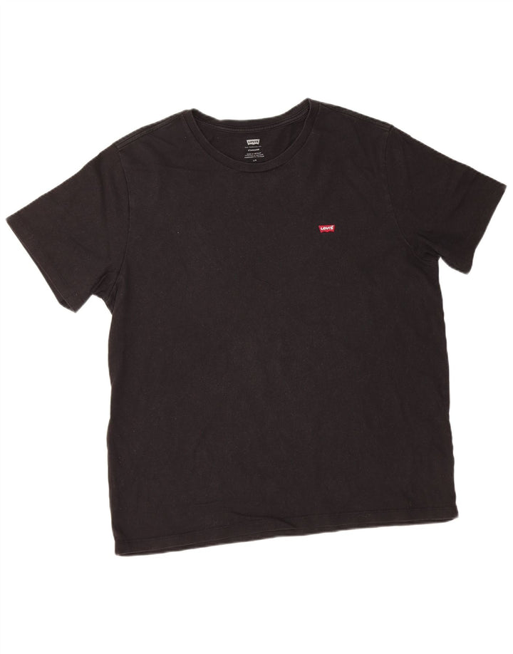Levi's Herre Standard T-Shirt Top Stor Sort Bomuld