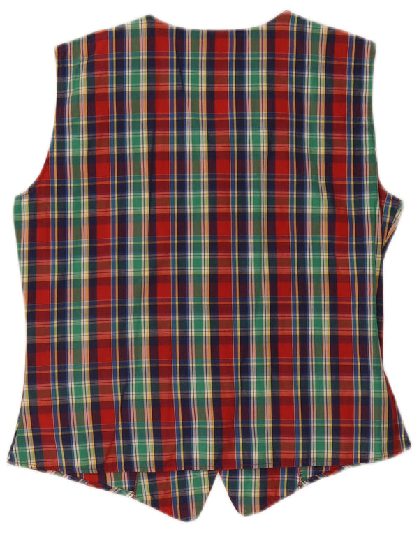Enara Camice Womens Waistcoat size 2 UK 14 Medium Multicoloured Check