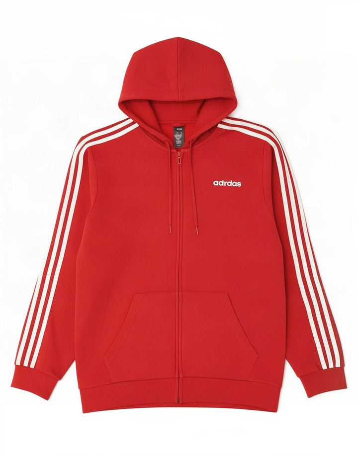 Adidas Hættetrøje med lynlås til mænd Medium rød bomuld