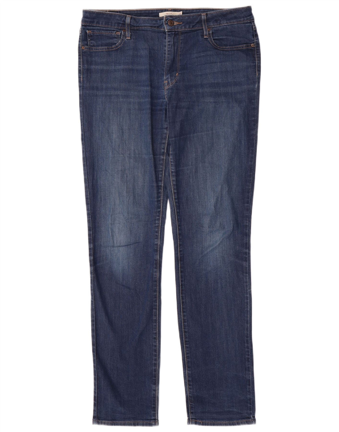 LEVI'S Dame 712 Slim Jeans W32 L34 Blå Bomuld