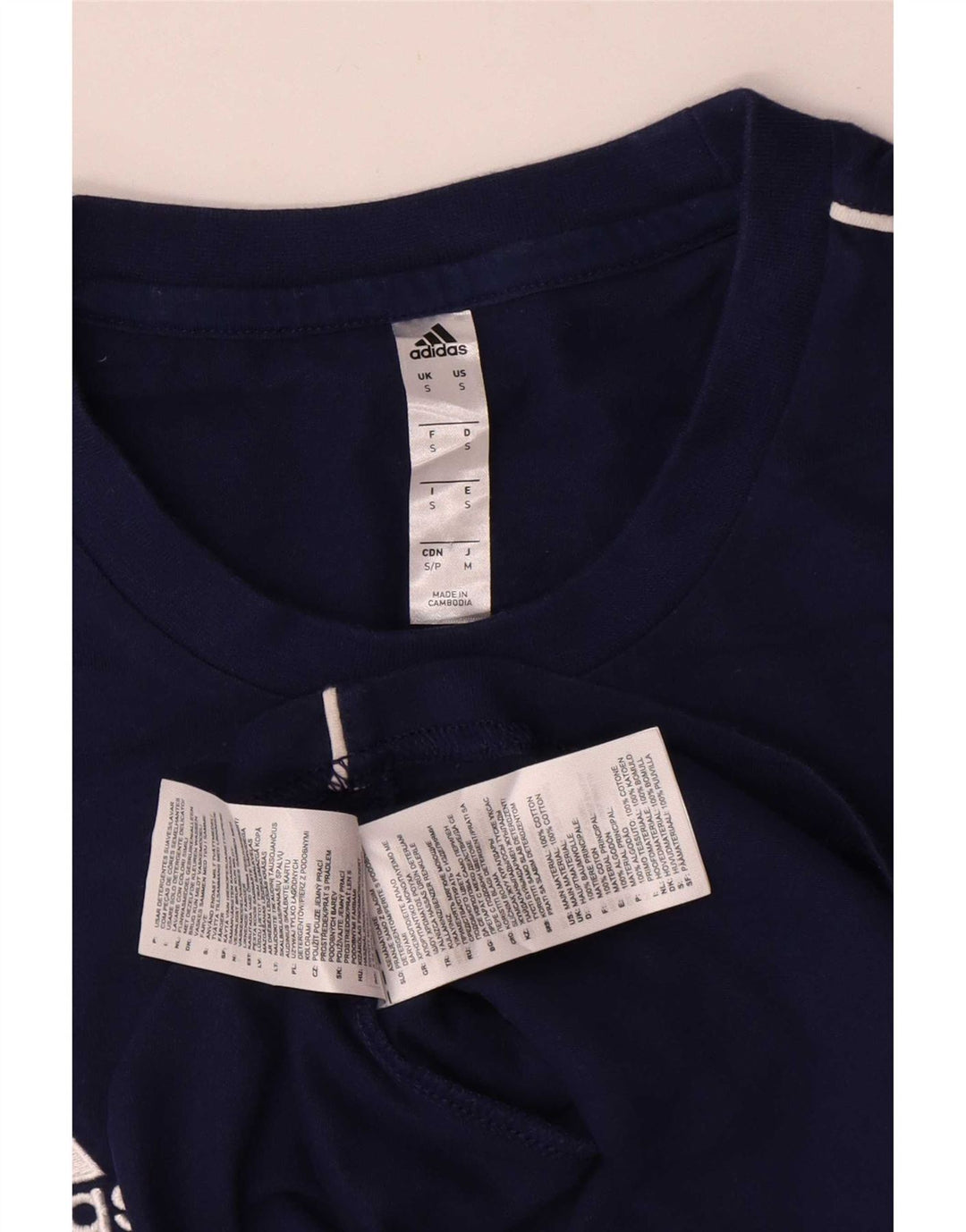 Adidas T-shirt top til mænd, lille marineblå bomuld
