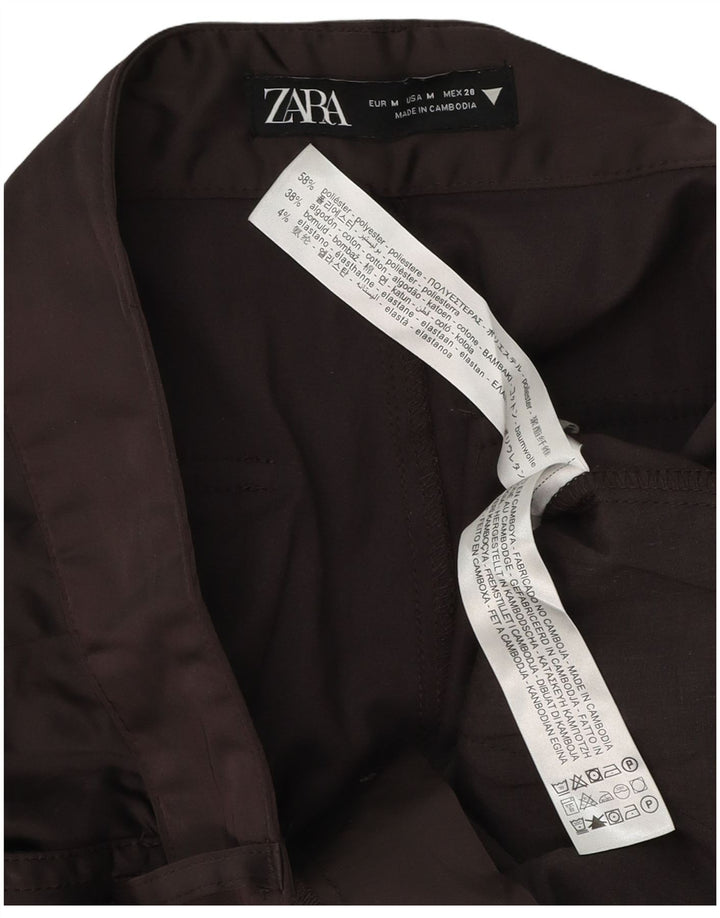 Zara Cargo-bukser med brede ben til kvinder Medium W28 L32 Brun polyester