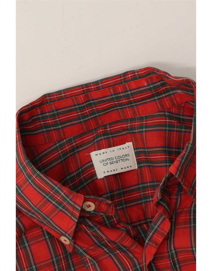 Benetton Herreskjorte Medium Rød Check