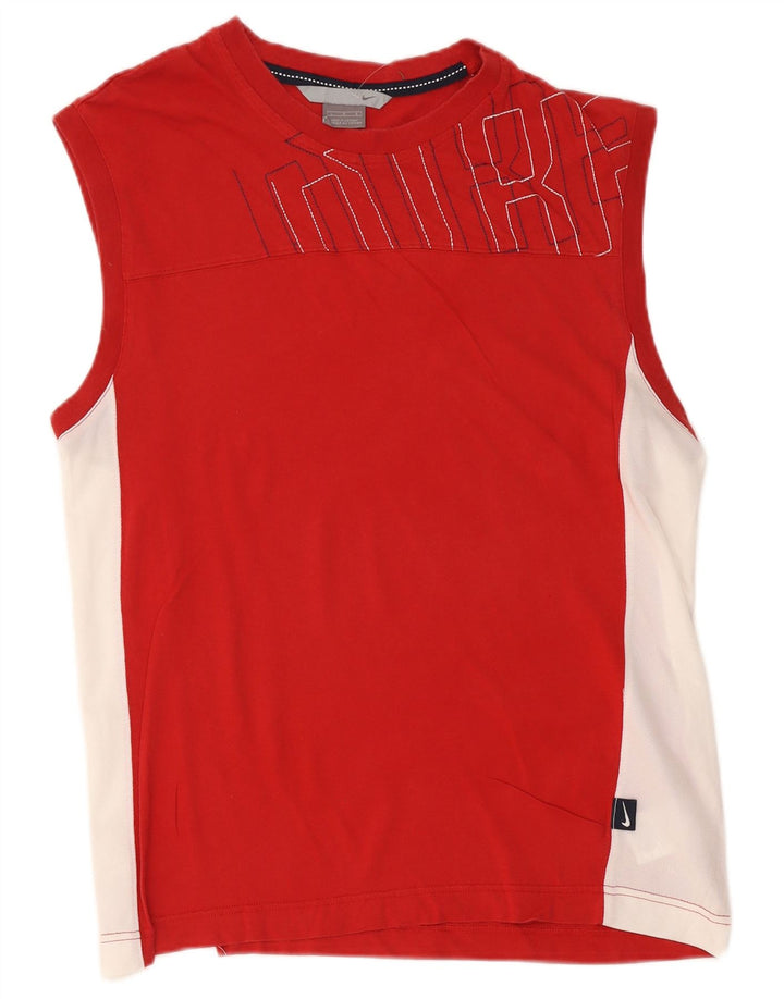 Nike Herre grafisk vest Top Stor Rød Colourblock Bomuld