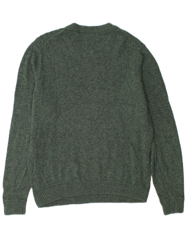 Marks & Spencer Mens Boat Neck Jumper Sweater Large Green Polyamide