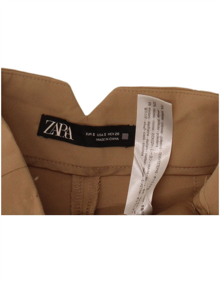 Zara koniske Chinobukser til kvinder Small W26 L27 Beige Polyester