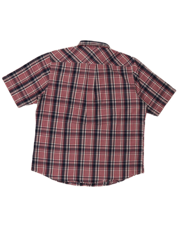 James Pringle Mens Short Sleeve Shirt Large Red Check Polyester
