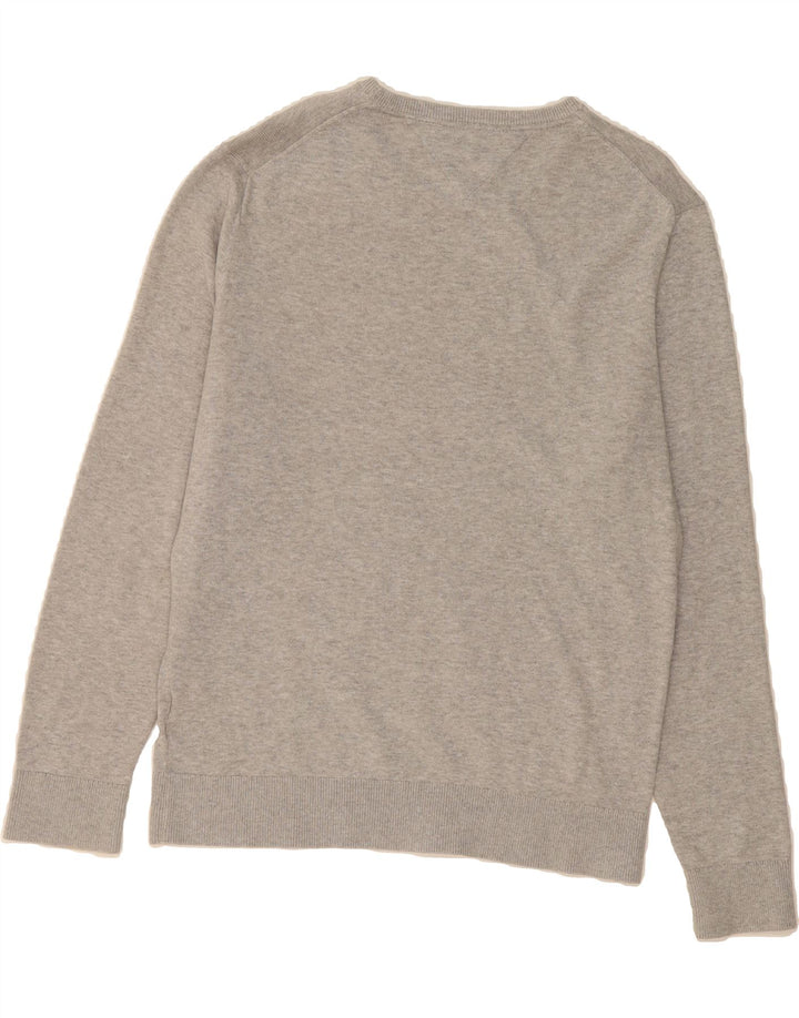 TOMMY HILFIGER Mens Crew Neck Jumper Sweater Large Grey Cotton Vintage Tommy Hilfiger and Second-Hand Tommy Hilfiger from Messina Hembry 