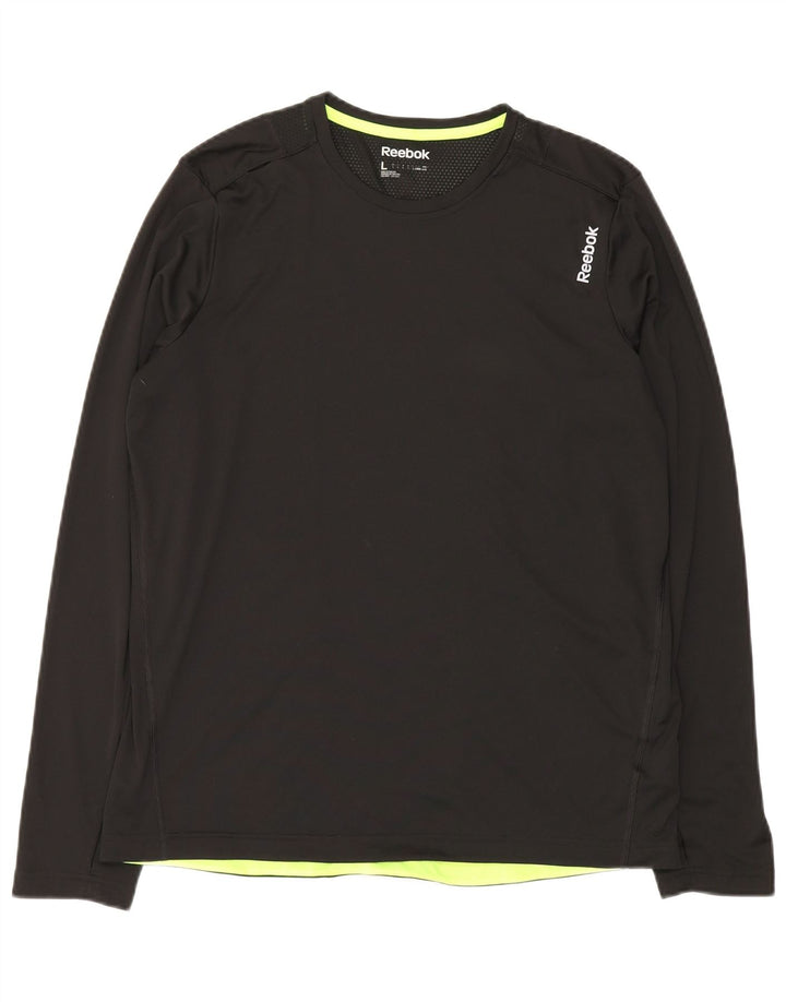 Reebok Herre Top Langærmet Stor Sort Polyester