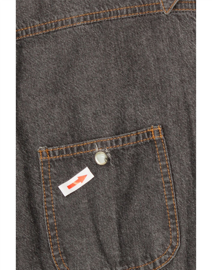 C'EST COMMECA Dame Denim Shirt UK 16 Large Grå