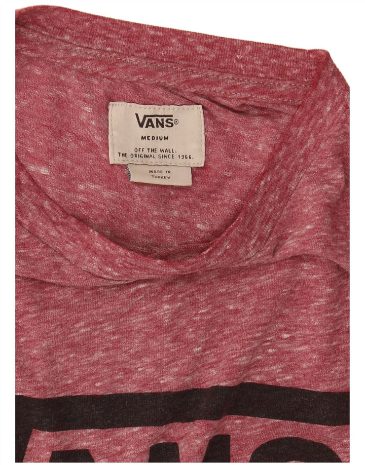 VANS Herre grafisk T-shirt Top Medium Maroon Flecked