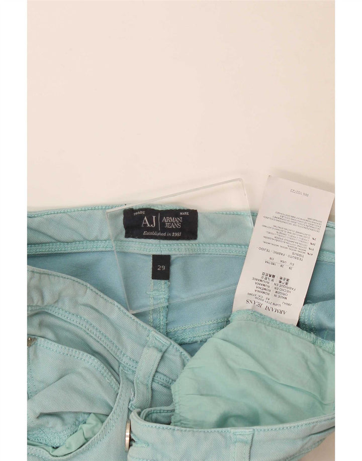 Armani Dame Slim Cropped Trousers W29 L25 Blue Modal
