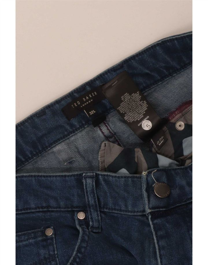 Ted Baker Straight Jeans til mænd W32 L27 Blå Lyocell