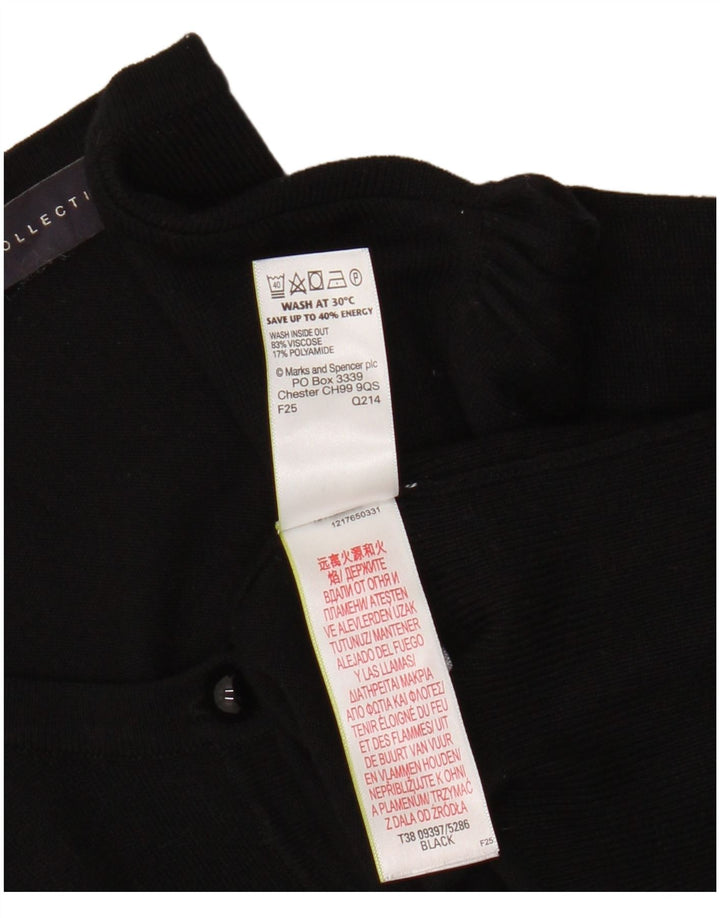 Marks & Spencer Dame Cardigan Sweater UK 10 Small Black Viscose