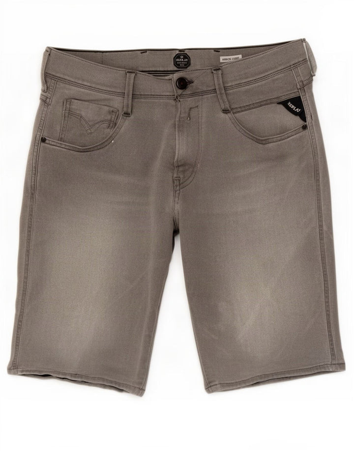 Replay Herre Anbass Denim Shorts W32 Medium Grå Bomuld