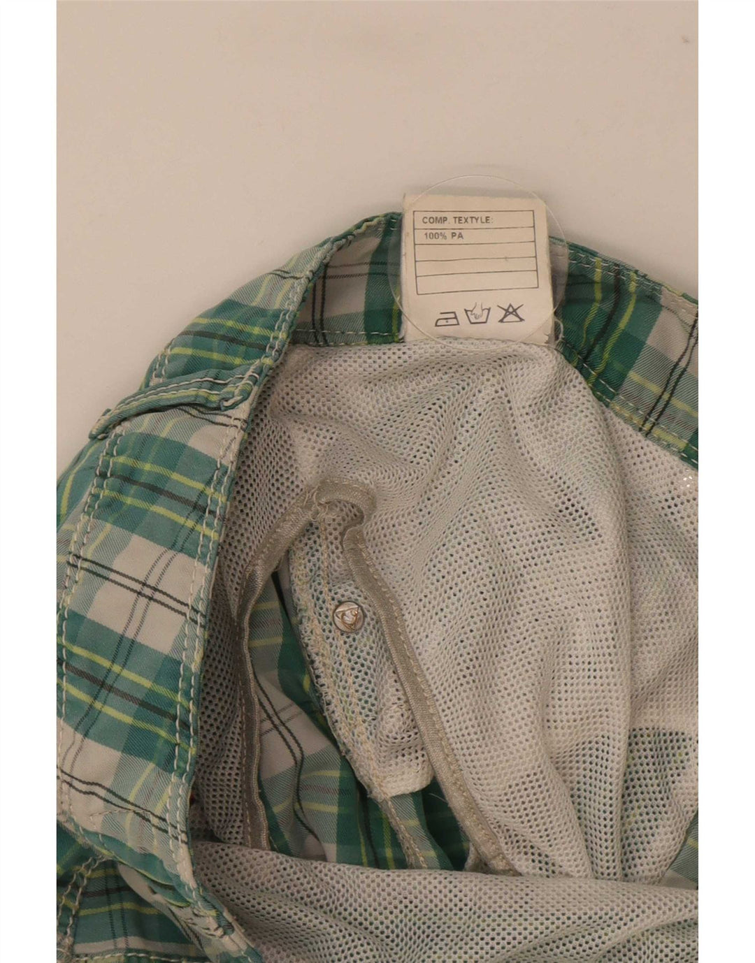 Roy Rogers Badeshorts til mænd store grøn ternet polyester