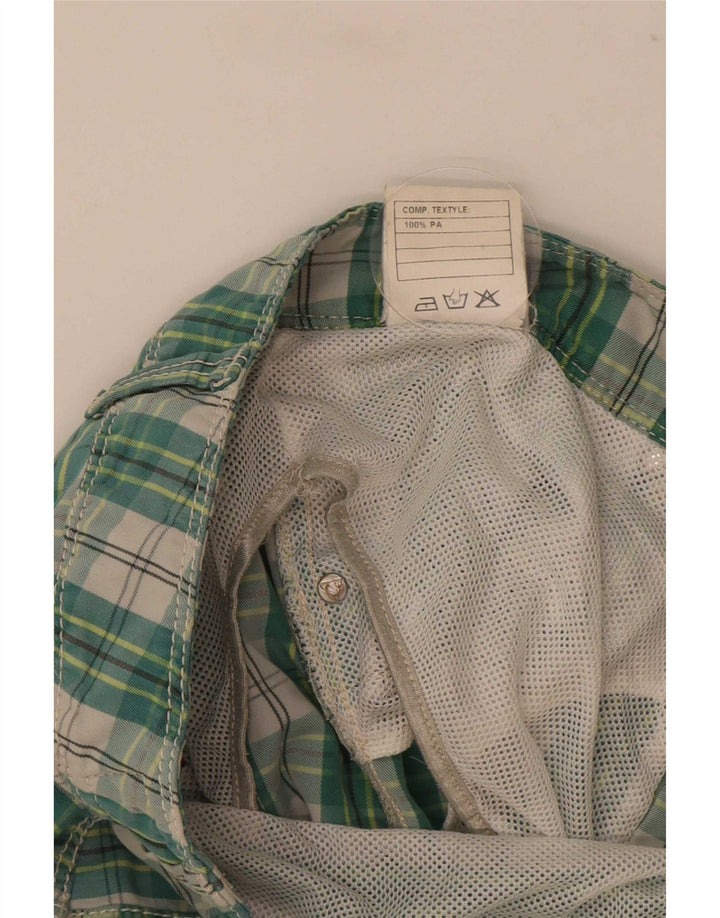 Roy Rogers Badeshorts til mænd store grøn ternet polyester