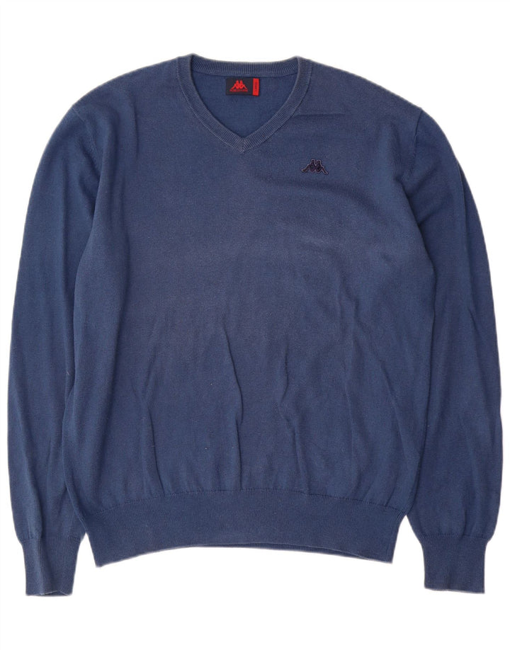 Kappa Herre V-hals sweater Stor Blå Bomuld