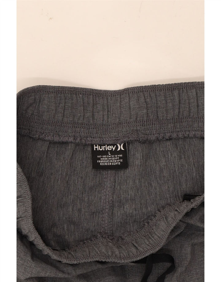 HURLEY Boys Sport Shorts 12-13 Years Large W26 Grey Polyester Vintage Hurley and Second-Hand Hurley from Messina Hembry 