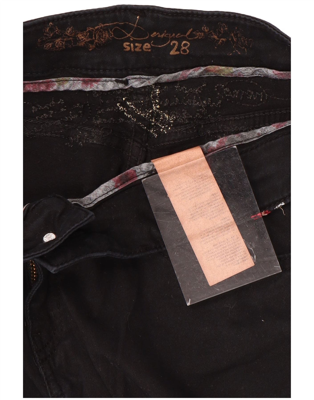 DESIGUAL Lige fritidsbukser til kvinder W28 L26 sort bomuld