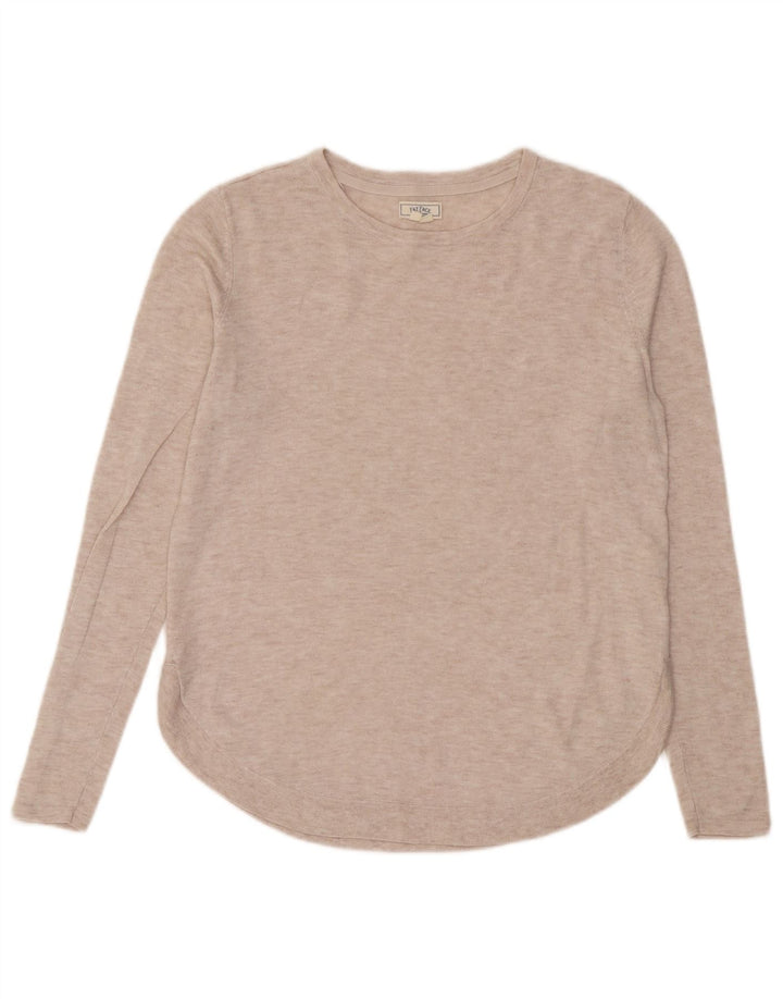 Fedt ansigt dame sweater med rund hals DK 12 medium beige polyester