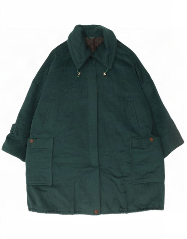Sportmax Dame Oversized Overfrakke UK 12 Medium Green Wool