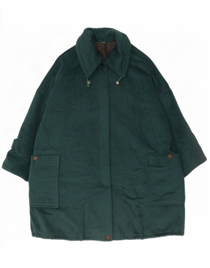 Sportmax Dame Oversized Overfrakke UK 12 Medium Green Wool