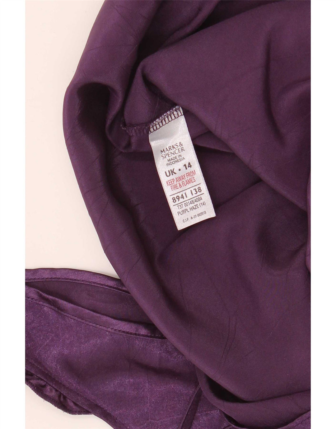 Marks & Spencer Dame Cami Top UK 14 Medium Lilla Polyester