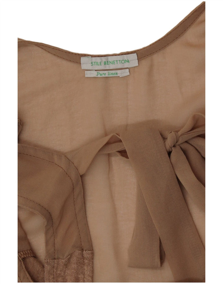 Benetton Damevest Top UK 12 Medium Beige Linen