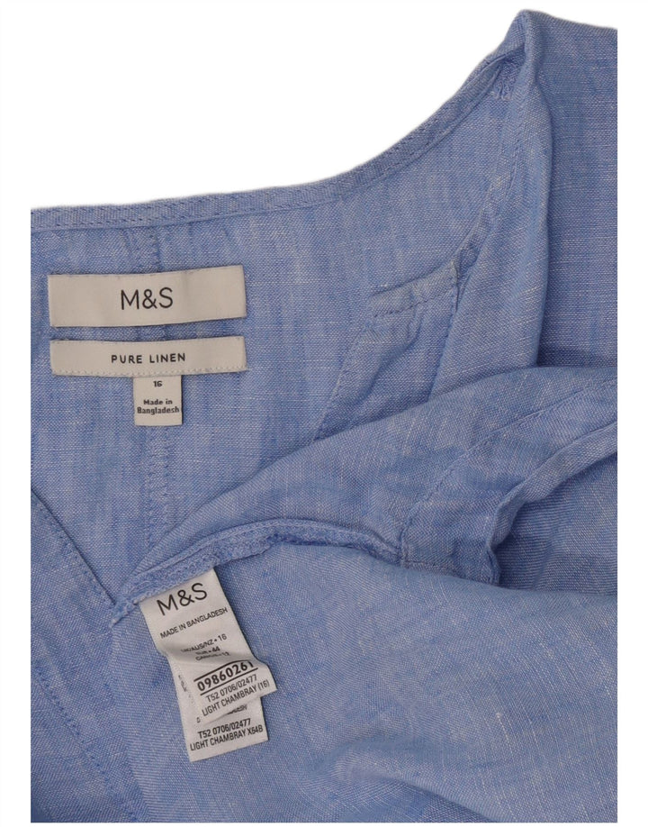 Marks & Spencer Dame Longline Pullover Shirt UK 16 Large Blue