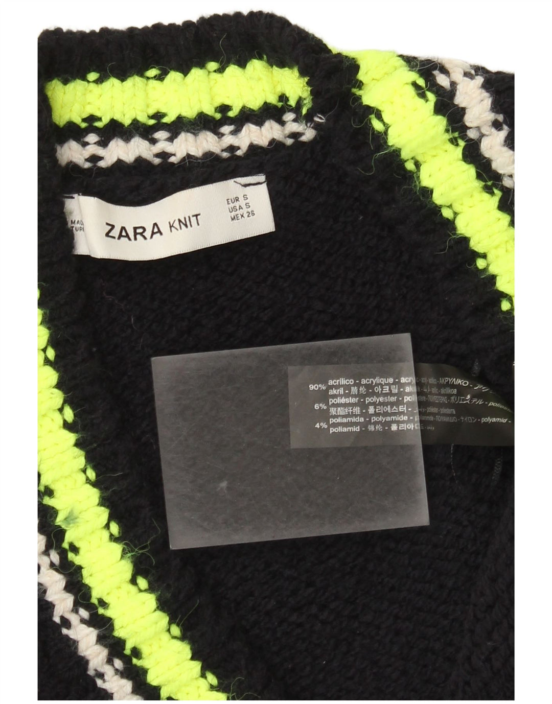 Zara oversized cardigan sweater til kvinder UK 10 Small Black Colourblock
