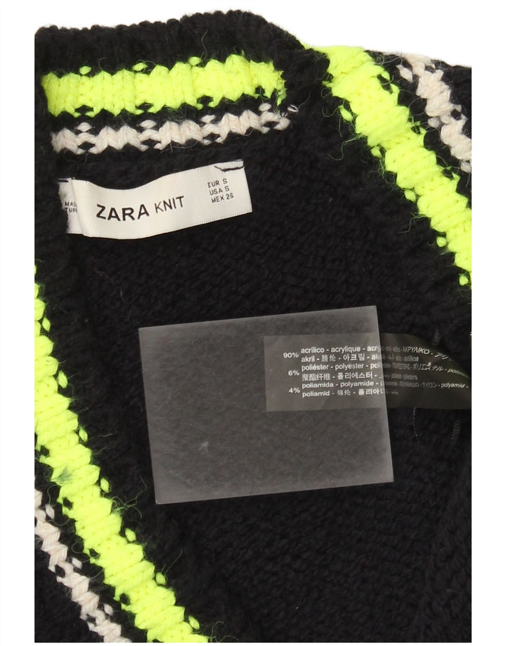 Zara oversized cardigan sweater til kvinder UK 10 Small Black Colourblock