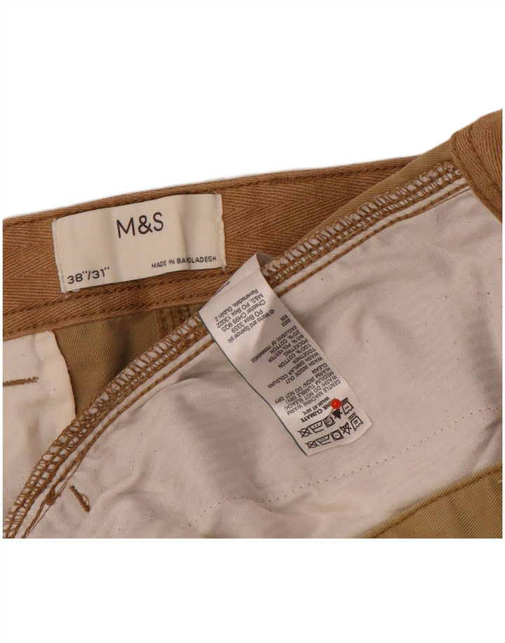 Marks & Spencer Straight Cargo bukser til mænd W38 L31 brun bomuld