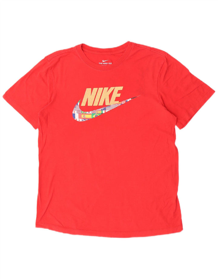 Nike grafisk t-shirt til mænd, medium rød bomuld