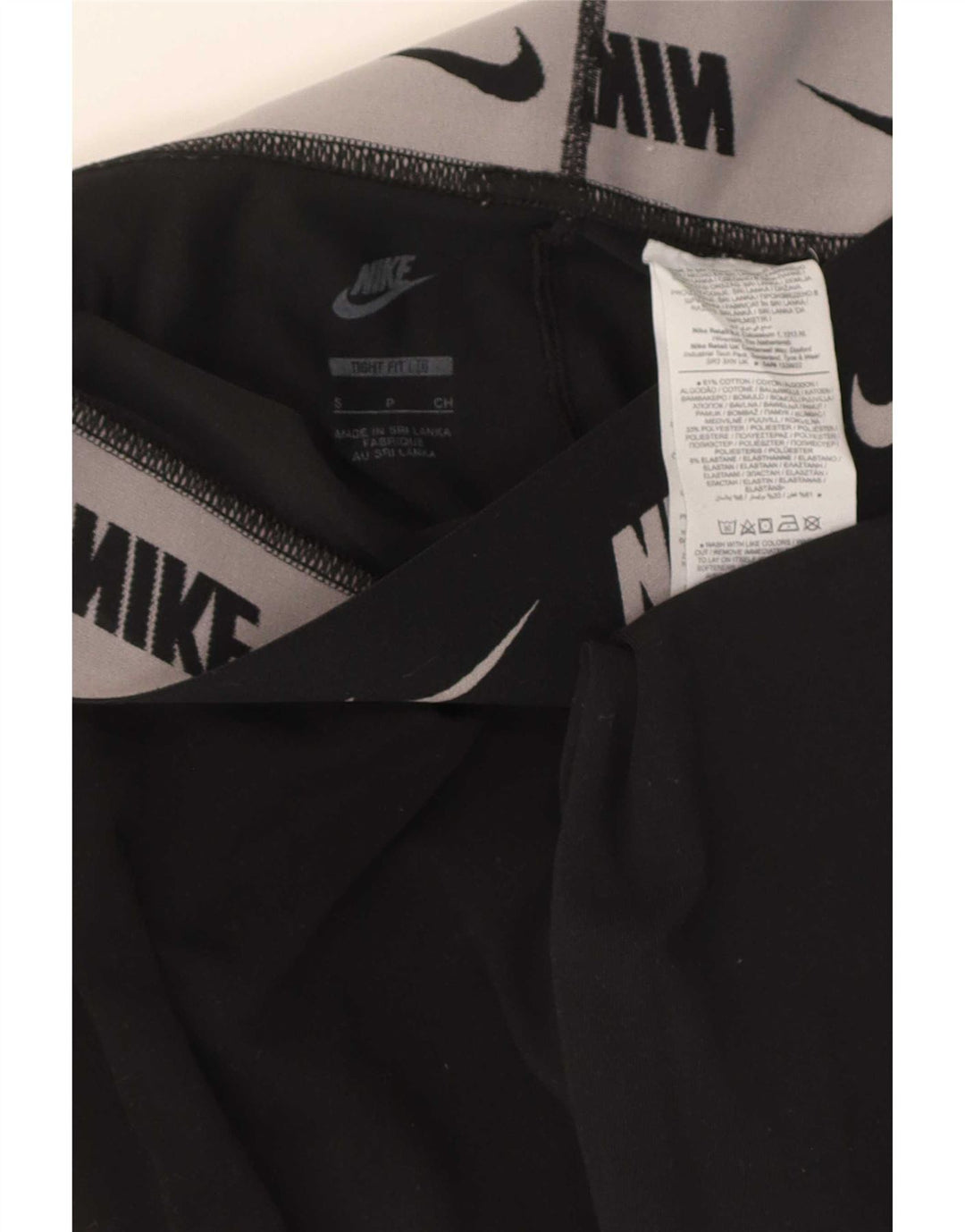 Nike Dame Tight Fit Leggings UK 8 Small Black Bomuld