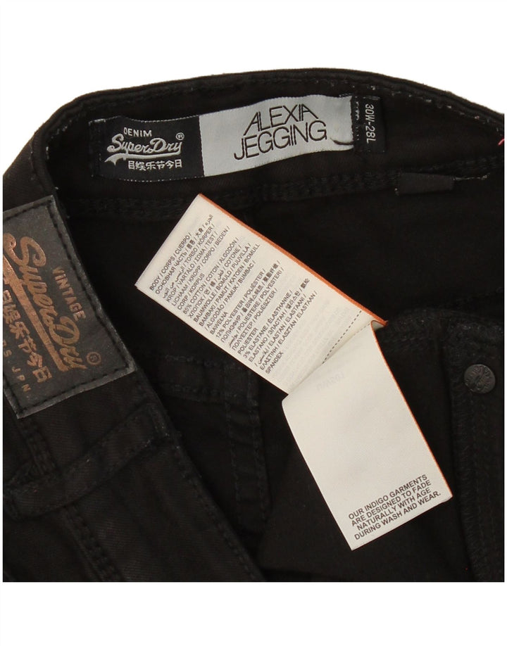 SUPERDRY Womens Alexia Jegging Jeans W30 L28 Black Cotton