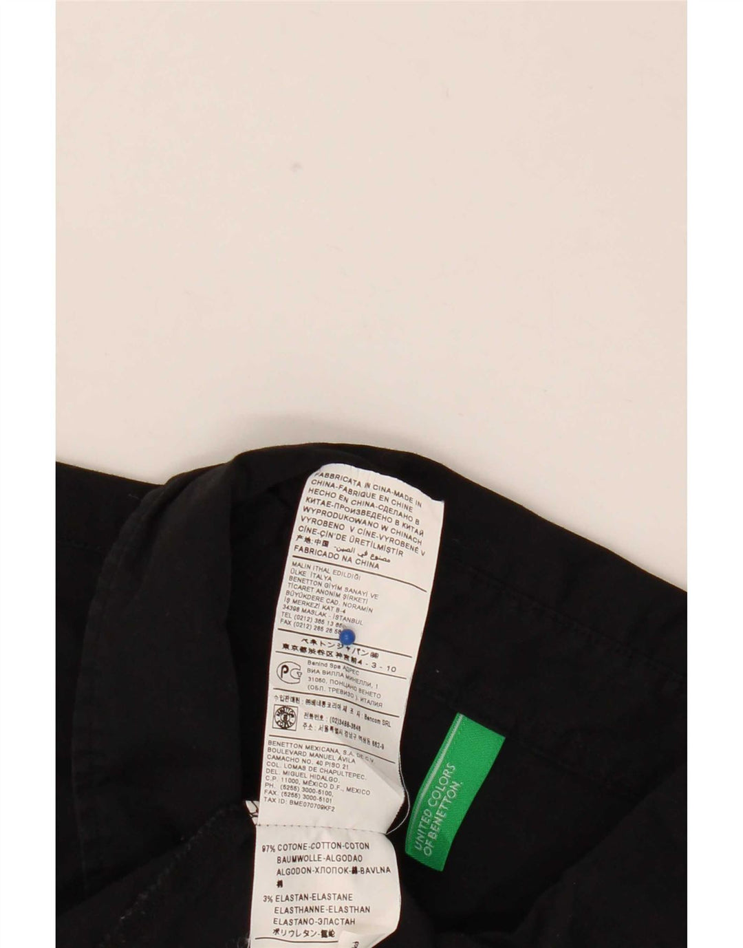 Benetton Dame Pullover Shirt UK 18 XL Sort Bomuld