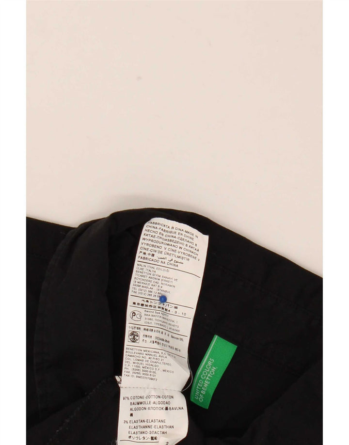 Benetton Dame Pullover Shirt UK 18 XL Sort Bomuld
