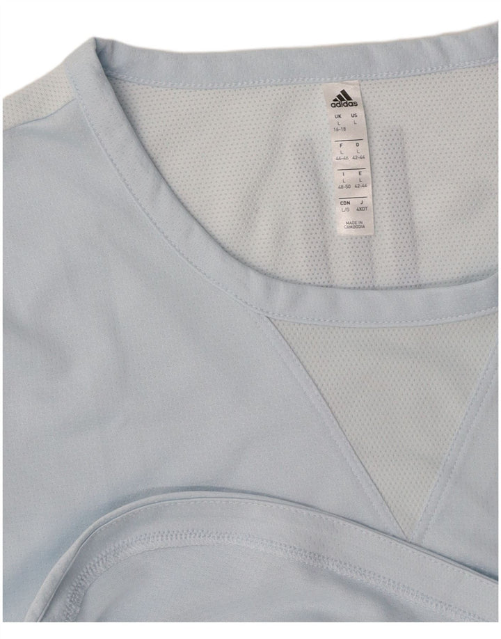 ADIDAS Grafisk T-shirt top til kvinder DK 16/18 Stor blå