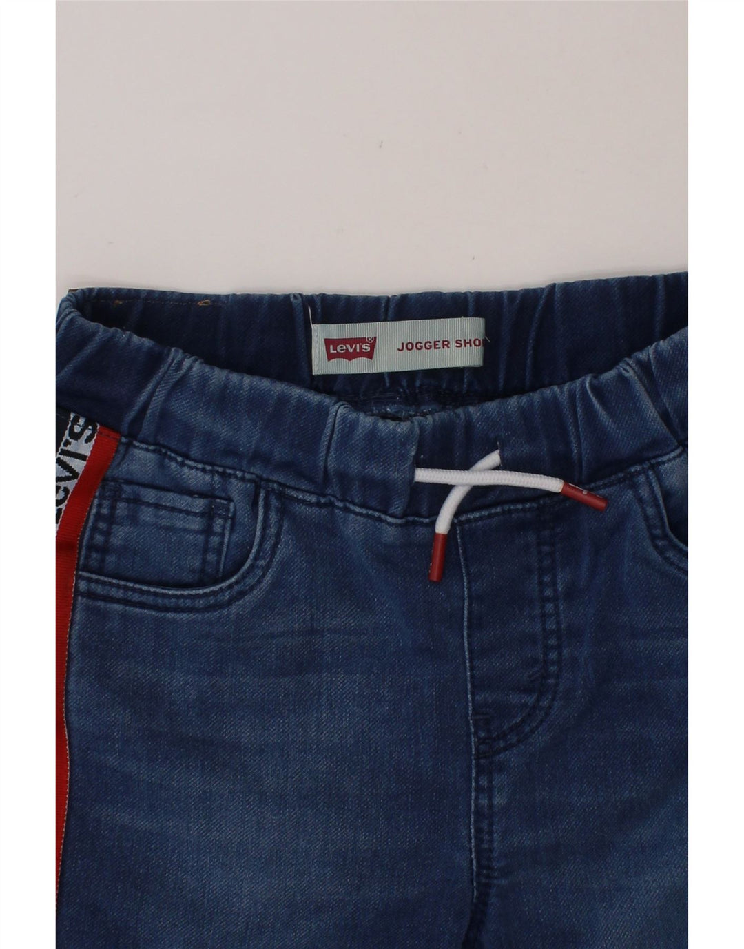 LEVI'S Boys Graphic Denim Shorts 10-11 Years Medium W24  Blue Cotton Vintage Levi's and Second-Hand Levi's from Messina Hembry 